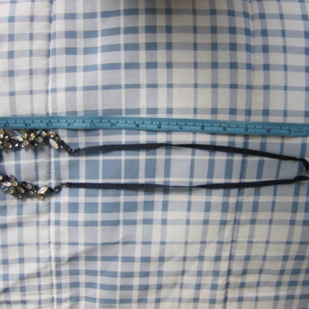 LOFT Navy and Rhinestone Statement Necklace - Picture 3 of 3